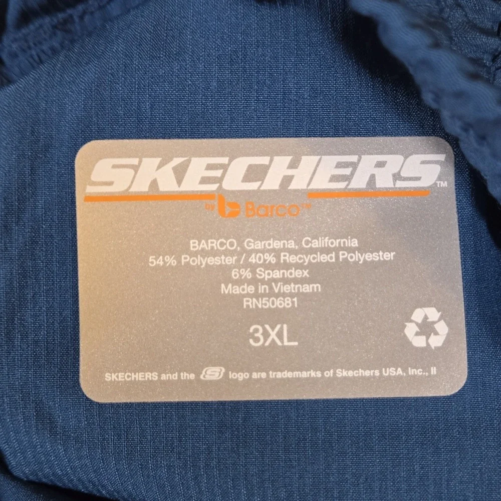 Skechers by Barco‎ Pants Womens 3XL Navy Scrub Cargo Drawstring Stretch Wicking